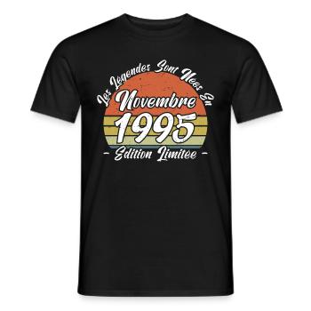 Les légendes sont nées en Novembre 1995 Cadeau. - T-shirt homme - noir - Devant - AI Model Male 178 light (178cm)