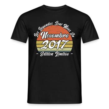 Les légendes sont nées en Novembre 2017 Cadeau. - T-shirt homme - noir - Devant - AI Model Male 178 light (178cm)