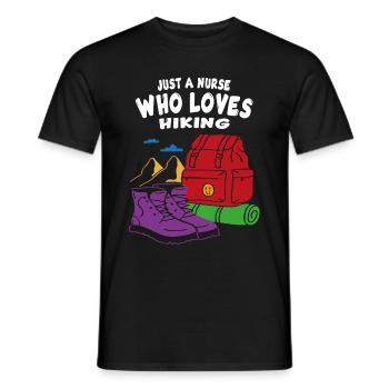 Only a nurse who loves hiking - Men's T-Shirt - black - Front - AI Model Male 178 light (178cm)
