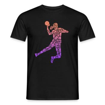 Joueur de handball Handball Filles Handball Joueur - T-shirt homme - noir - Devant - AI Model Male 178 light (178cm)