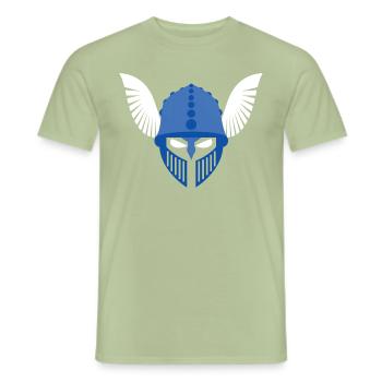 Germanic helmet with feathers design, Germania Magna - Men's T-Shirt - sage - Front - AI Model Male 178 light (178cm)