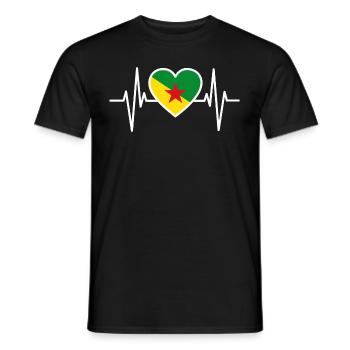 French Guiana Flag Guyane Gift - Men's T-Shirt - black - Front - AI Model Male 178 light (178cm)