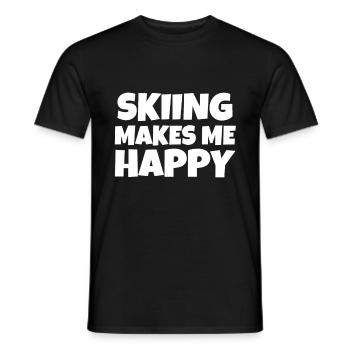 skier - Men's T-Shirt - black - Front - AI Model Male 178 light (178cm)