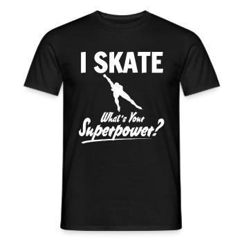 Schlittschuh - Männer T-Shirt - Schwarz - Vorne - AI Model Male 178 light (178cm)