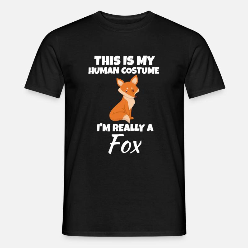 Fuchs - Männer T-Shirt - Schwarz