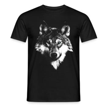 Wolf wolf head - Men's T-Shirt - black - Front - AI Model Male 178 light (178cm)