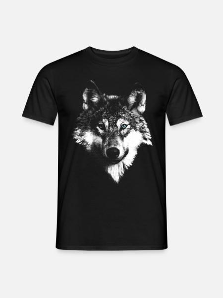 Tête de loup loup - T-shirt homme - noir