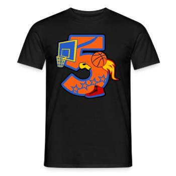 Basketball 5th Birthday Party Number 5 - 5 Years - Men's T-Shirt - black - Front - AI Model Male 178 light (178cm)