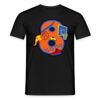 Basketball 8th Birthday Party Number 8 - 8 Years - Men's T-Shirt - black - Front - AI Model Male 178 light (178cm)