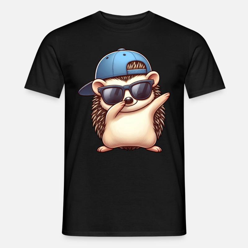 Igel Cartoon Cool Dab Dabbing Basecap - Männer T-Shirt - Schwarz