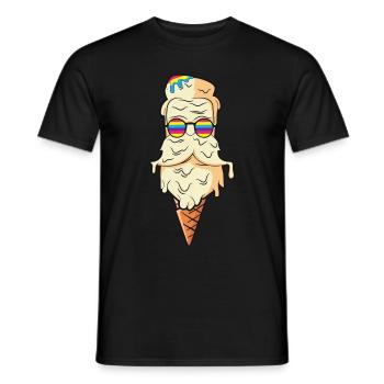 Crème fondante Wizard Cone - T-shirt homme - noir - Devant - AI Model Male 178 light (178cm)