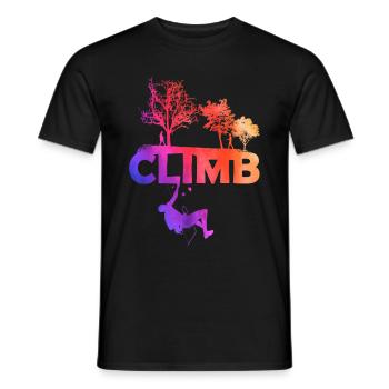 Klettern climb berg - Männer T-Shirt - Schwarz - Vorne - AI Model Male 178 light (178cm)