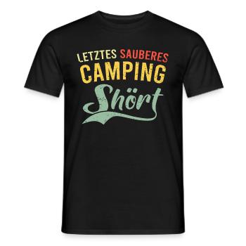 Camping campen sauberes Shört Spruch Geschenk Fun - Männer T-Shirt - Schwarz - Vorne - AI Model Male 178 light (178cm)