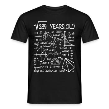 17th birthday math square root - Men's T-Shirt - black - Front - AI Model Male 178 light (178cm)