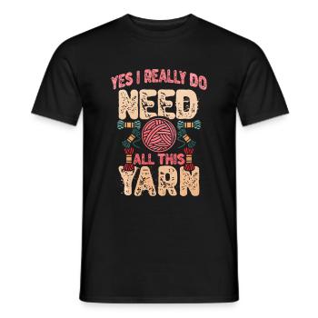 J’ai besoin de toute cette citation drôle de tricot de laine - T-shirt homme - noir - Devant - AI Model Male 178 light (178cm)