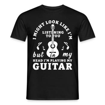 Gitarre, Gittaristen, Akustik Gitarre Bass Musiker - Männer T-Shirt - Schwarz - Vorne - AI Model Male 178 light (178cm)