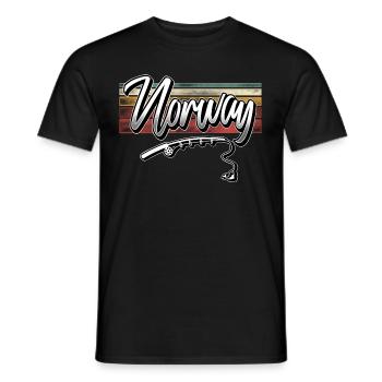 Norvège Pêche - T-shirt homme - noir - Devant - AI Model Male 178 light (178cm)