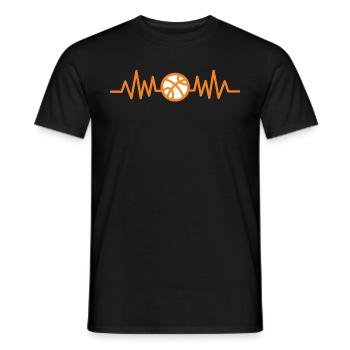 Basketball Herzschlag - Männer T-Shirt - Schwarz - Vorne - AI Model Male 178 light (178cm)