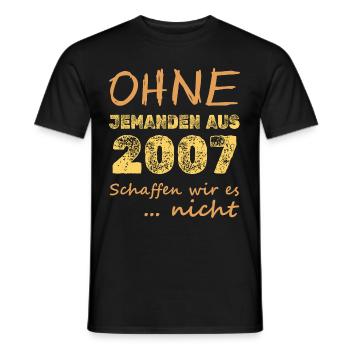 Jahr 2007 - Männer T-Shirt - Schwarz - Vorne - AI Model Male 178 light (178cm)