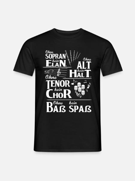 Chor Tshirt - Ohne Sopran kein Elan - Männer T-Shirt - Schwarz