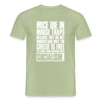 ANTI-SOCIALISM T-SHIRT - Men's T-Shirt - sage - Front - AI Model Male 178 light (178cm)