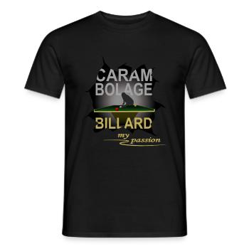 Carambolage, Billard, Poolbillard, Snooker, 9ball - Männer T-Shirt - Schwarz - Vorne - AI Model Male 178 light (178cm)