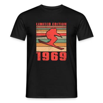 Ski Skifahrer Skifahrerin Geburtstag 1969 - Männer T-Shirt - Schwarz - Vorne - AI Model Male 178 light (178cm)