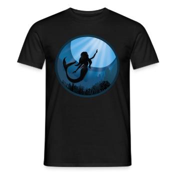 Mermaid Underwater - Men's T-Shirt - black - Front - AI Model Male 178 light (178cm)