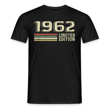 Jahrgang 1962 Geburtstag 1962 Jahrgang 1962 - Männer T-Shirt - Schwarz - Vorne - AI Model Male 178 light (178cm)