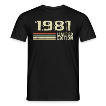 Jahrgang 1981 Geburtstag 1981 Jahrgang 1981 - Männer T-Shirt - Schwarz - Vorne - AI Model Male 178 light (178cm)