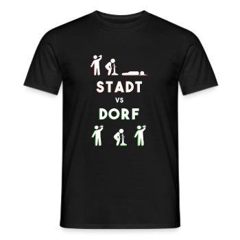 City vs Village Booze Humor Village Child Village Festival - Men's T-Shirt - black - Front - AI Model Male 178 light (178cm)