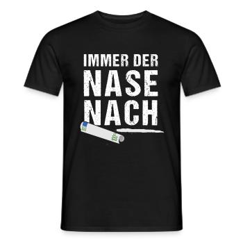Saying Cocaine Druffi Nose Raver Party - Men's T-Shirt - black - Front - AI Model Male 178 light (178cm)