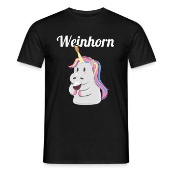 Weinhorn Wein Einhorn Weinfest Weintrinker - Männer T-Shirt - Schwarz - Vorne - AI Model Male 178 light (178cm)