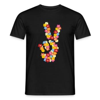 Gift for hippie - Men's T-Shirt - black - Front - AI Model Male 178 light (178cm)