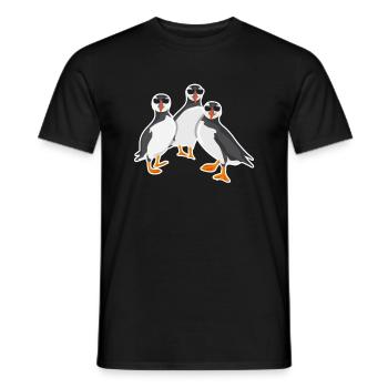 Puffin puffins puffin Island holiday - Men's T-Shirt - black - Front - AI Model Male 178 light (178cm)