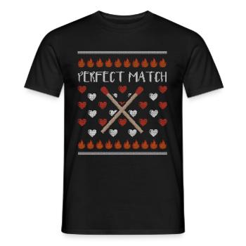 Cadeau partenaire moche pull moche - T-shirt homme - noir - Devant - AI Model Male 178 light (178cm)
