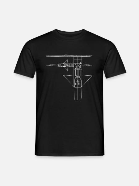 Ruderboot Bauzeichnung Boot Rudern Ruderer - Männer T-Shirt - Schwarz
