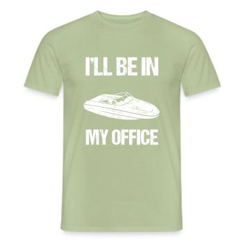 Bateau permis de conduire capitaine bateau à moteur - T-shirt homme - vert sauge - Devant - AI Model Male 178 light (178cm)