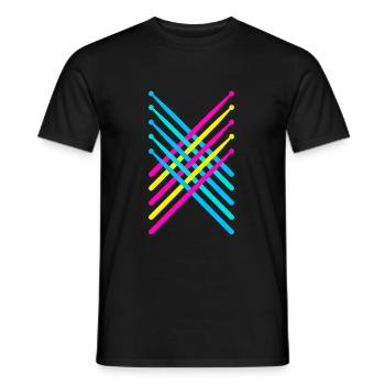Baguettes de batterie tambours batterie 80s - T-shirt homme - noir - Devant - AI Model Male 178 light (178cm)