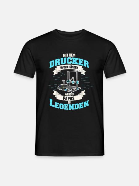 3D Druck Vater Legende Vatertag 3D Printing - Männer T-Shirt - Schwarz