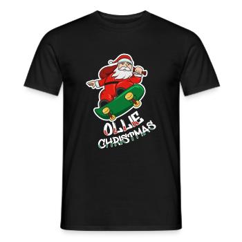 Christmas skateboard design for a skater - Men's T-Shirt - black - Front - AI Model Male 178 light (178cm)