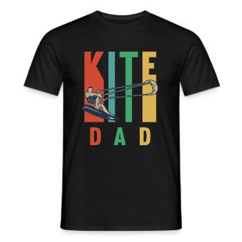 Kitesurfen Design für einen Kite-Surfer Papa - Männer T-Shirt - Schwarz - Vorne - AI Model Male 178 light (178cm)