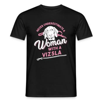Vizsla Spruch für eine Magyar Vizsla Besitzerin - Männer T-Shirt - Schwarz - Vorne - AI Model Male 178 light (178cm)