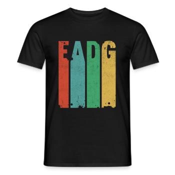 Conception EADG de guitare basse pour un bassiste - T-shirt homme - noir - Devant - AI Model Male 178 light (178cm)