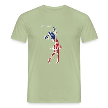Golf Design für eine Golferin - Männer T-Shirt - Sage - Vorne - AI Model Male 178 light (178cm)