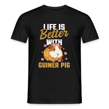 Cobaye renard pour un cochon d’Inde - T-shirt homme - noir - Devant - AI Model Male 178 light (178cm)