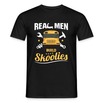 Le bus scolaire pour un bricoleur de Skoolie - T-shirt homme - noir - Devant - AI Model Male 178 light (178cm)