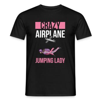 Skydiving Design for a Skydiving Woman - Men's T-Shirt - black - Front - AI Model Male 178 light (178cm)