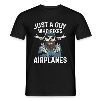 A&P Spruch für einen Flugzeug Ingenieur - Männer T-Shirt - Schwarz - Vorne - AI Model Male 178 light (178cm)