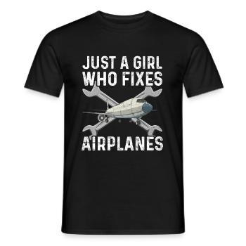 Aviation Design für deine Luftfahrt Technikerin - Männer T-Shirt - Schwarz - Vorne - AI Model Male 178 light (178cm)